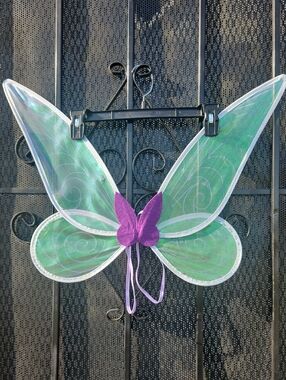 Green Butterfly Wings with Purple Accent